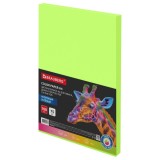 Бумага цветная BRAUBERG, А4, 75 г/м2, 100 л., НЕОН, зеленая, для офисной техники, (116671)