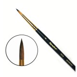 Кисть ROUBLOFF №4, синтетика, круглая, имитация колонка, короткая ручка (ЖS1-04,05Ж) 