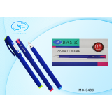 Ручка гелевая BASIR, 0,5 мм, пластик, корпус синий, клип, синий, (MC-3486/син.)