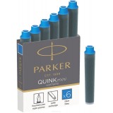Набор картриджей для перьевой ручки Parker Quink Mini Cartridges Z17, чёрный, 6шт/уп (1950407)