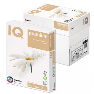 Бумага IQ PREMIUM, А3, 250 г/м2, 150 л,169%, для струйной и лазерной печати А+ (110753)