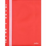 Папка-скоросшиватель А4 INDEX, пластиковая, с перфорацией, красная (20/400) (319/01/R) (C52356)