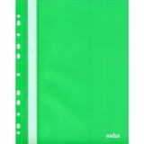Папка-скоросшиватель А4 INDEX, пластиковая, с перфорацией, зеленая (20/400) (319/02/R) (C52354)