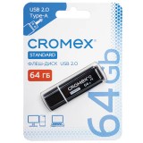 Флеш-драйв USB CROMEX (КРОМЕКС) STANDARD 64GB,  USB 2.0, черный (514160)