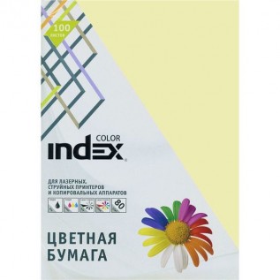 Бумага INDEX COLOR A4 100л/пач 80 гр, желтый (IC53/100) (00-00019686)
