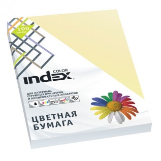 Бумага INDEX COLOR A4 100л/пач 80 гр, светло-желтый (IC55/100) (A29513)