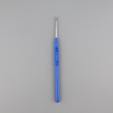 Крючок для вязания, сталь, пластиковая ручки, 13,5см, d2,5мм, синий (АУ 744673)