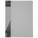 Папка А4 ХАТБЕР, 800мкм, 100 вкладышей, пластиковая, серая (100AV4_00114) (039806)