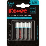 Элемент питания (батарейка алкалиновая) КОМУС LR03 (ААA), (Цена за 4 шт.) (1188298) (1/12/96)