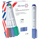 Маркер для сухостираемых досок ATTOMEX, 5мм, синий,  пулевидный (5040601)