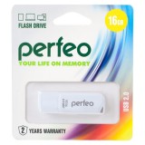 Флеш-драйв USB PERFEO C10, 16Gb, white (PF-C10W016)