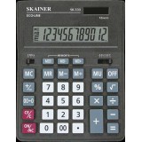 Калькулятор настольный SKAINER SK-333II, 12 разрядный, пластик, 155x205x35мм, черный (SK-333)