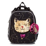 Рюкзак Hatber ERGONOMIC light-GOLD CAT- EVA, 37X29X17 см, светоотраж. 2 отделения 2 кармана (NRk_300