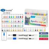 Набор маркеров-акриловые BASIR на вод.основе, толщина линии 2,4мм, 60 цветов (МС-7090-60)