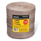 Шпагат BRAUBERG, джутовый, длина 1200м, диаметр 1,8мм, линейная плотность 1200 текс (600396)