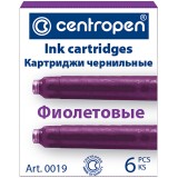 Чернильный патрон  CENTROPEN, фиолетовый, (ЦЕНА ЗА 6 ШТ)  (0190686) (0019/06)