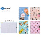 Блокнот детский+замочек BASIR 48л.15х11см,