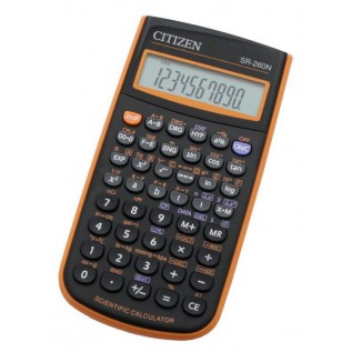 Калькулятор научный CITIZEN SR260NOR, 10+2 разрядный, пластик, 165 функций,154х80х14, оранжевый (SR2