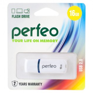 Флеш-драйв USB PERFEO C09, 16Gb, white
