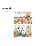 Альбом для эскизов А3 MAZARI, 12л, 140г., склейка, ассорти, 2 диз (1474)