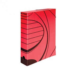 Короб архивный А4 inФОРМАТ, 75 мм, микрогофро-картон, на резинках, красный (RB66-75R) (069653)