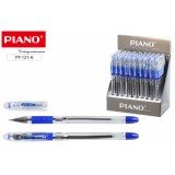 Ручка шариковая PIANO 0,5мм. прозрачный корпус, резин.держатель, синяя (РB PT-121-12)