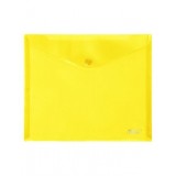 Папка-конверт на кнопке А5 ХАТБЕР, 180мкм, 243*210мм, пластиковая, желтая (AKk_15105) (010732)
