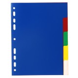 Разделители А5 OFFICE-2000, пластик 120мкм, 5л, цветные (3624673)