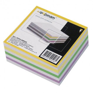 Блок цветной бумаги для заметок inФОРМАТ, 80х80х35мм 80 гр., куб, проклееный (NPG4-808035) (037863)