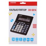 Калькулятор настольный deVENTE DD-8814, 14 разрядный, пластик, 155x205x35 мм, черный (4031306)