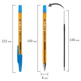 Ручка шариковая STAFF AA-927 ORANGE, 0,7 мм, пластик, тонир. оранж. корп., синяя (144075)