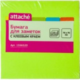 Клейкая бумага для заметок ATTACHE, 76x76 мм, 100 л, неон. зеленый (1556520)