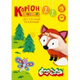 Набор цветного картона А4 КАЛЯКА-МАЛЯКА, 2х стор., 7цв. 7л. мел. 195х265 мм, мелов. (КЦДКМ07) (1/30)