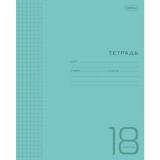 Тетрадь А5 18л. клетка, ХАТБЕР, 65г/кв.м, пластик, скоба, голубая (18Т5В1) (078243)