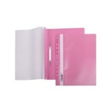 Папка-скоросшиватель А4 ХАТБЕР, розовая140/180 мкм, пластиковая, с перфорацией  (AS4_00212) (040024)