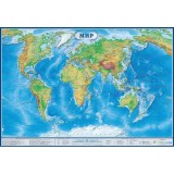 Карта настенная Мир физическая 1:34млн.,1,0х0,7м. (612503)
