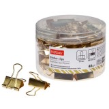 Зажимы для бумаг ХАТБЕР, металл, 25мм, в пласт. тубе, золотые (ЦЕНА ЗА 1 ШТ.) (059175)