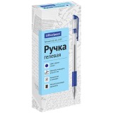 Ручка гелевая OfficeSpace синяя, 0,5мм, грип (241088) (GLL10_1329)