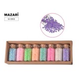 Набор бисера MAZARI № 4, 8 цветов x15,5г, стеклянная колба/картонная коробка (M-9916)