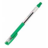Ручка шариковая PIANO, 0,5 мм, пластик, прозрачный корпус, резин держатель, зеленый, (PT-350-12/зел)