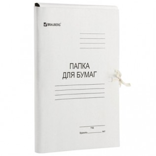 Папка для бумаг с завязками А4 BRAUBERG, картонная, немел. 300г/м2, до 200л. (124567)