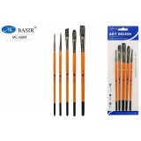 Набор кистей BASIR, синтет., 5шт. круглые, плоские (№2,4,6,10,12), коричневый (МС-6804)