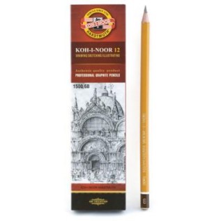 Карандаш чернографитный KOH-I-NOOR 1500 6В, заточенный (12/144/4320) (1500 6B)