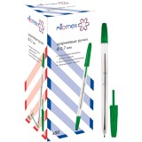 Ручка шариковая ATTOMEX 0.7мм. прозрачн.корпус. смен.стержень, зеленая (5073323) (50/1000)